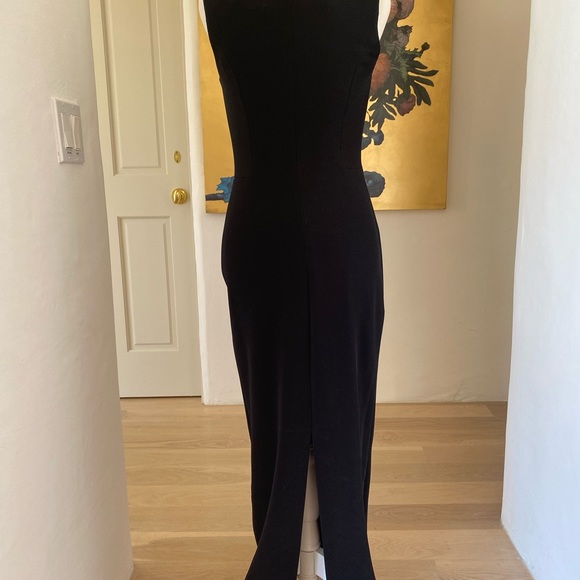 Elegant full length knit sleeveless gown with front detail size 8 - Picture 6 of 12